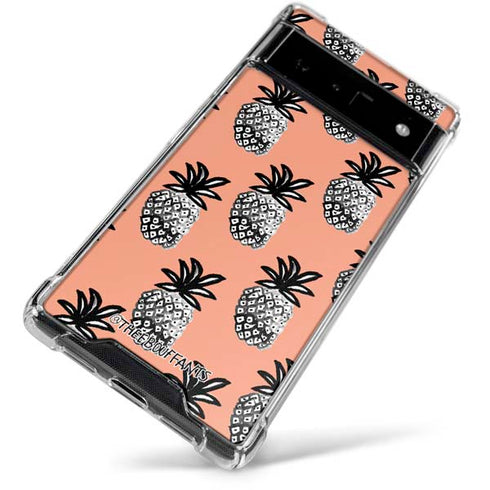 Bouffants and Broken Hearts Gray Scale Pineapple Google Pixel 6 Clear Case
